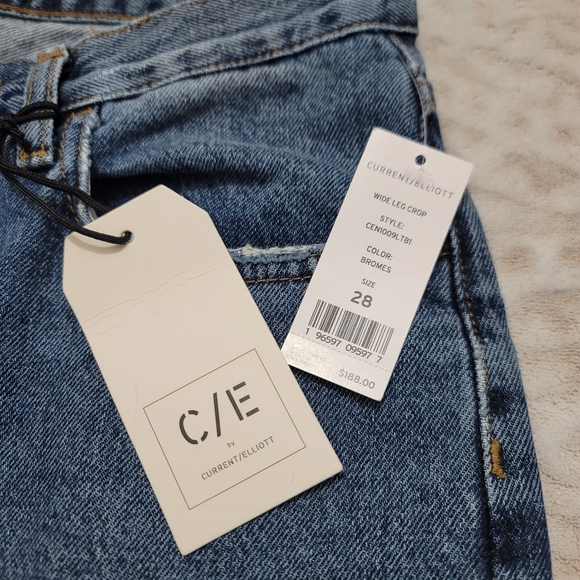 Current/Elliott Women's Wide Leg Crop Jean Size 28 NWT Bromes Blue - Picture 15 of 16